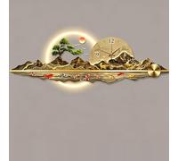 3D LED Wall Art Clock - Featuring Double-Layer Acrylic Engraving and Crystal Porcelain Craftsmanship; A Large-Scale Modern Luminous Wall Clock, Suitable for Indoor Use. (Brown8 180 * 60cm/70.9