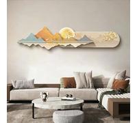 3D LED Wall Art, Crystal Porcelain Mountain Decor with Remote Control, Decorative Light Panel for Living Room Bedroom