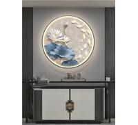 3D LED Wall Art Decor, Nine Fish Picture for Home Entrance Hallway Bedroom