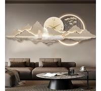 3D LED Wall Art Decor With Clock, Large Acrylic Mirror Effect Sculpture, Silent Non-Ticking Modern Hanging for Living Room Bedroom Home Office