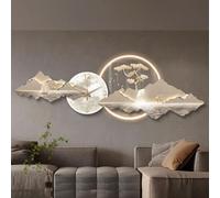 3D LED Wall Art Decor With Clock, Large Acrylic Mirror Effect Sculpture, Silent Non-Ticking Modern Hanging for Living Room Bedroom Home Office