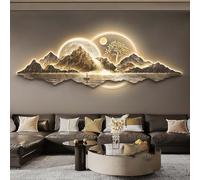 3D LED Wall Art Sculpture, UV Carved Acrylic & Crystal Porcelain Landscape Painting with Adjustable Brightness for Living Room, Bedroom and Office Decor