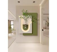 3D LED Wall Art with Artificial Plants, Modern Nature-Inspired Home Decor for Living Room and Bedroom, Unique Sandstone Design, Stylish Indoor Decoration