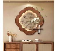 3D LED Wall Art with Remote Dimmable Light, Zen Bamboo and Bird Sandstone Mural, Chinese Style Decor for Living Room, Entryway, Dining Room, Faux Plant, 47.2in