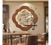3D LED Wall Art with Remote Dimmable Light, Zen Bamboo and Bird Sandstone Mural, Chinese Style Decor for Living Room, Entryway, Dining Room, Faux Plant, 47.2in