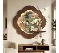 3D LED Wall Art with Remote Dimmable Light, Zen Bamboo and Bird Sandstone Mural, Chinese Style Decor for Living Room, Entryway, Dining Room, Faux Plant, 47.2in