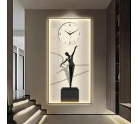 3D LED Wall Clock - Silent Battery Operated Decorative Clock, Easy to Read Unique Design for Bedroom, Living Room, Stylish Home Decor, 15 x 31 in