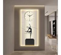 3D LED Wall Clock - Silent Battery Operated Decorative Clock, Easy to Read Unique Design for Bedroom, Living Room, Stylish Home Decor, 15 x 31 in