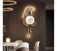 3D LED Wall Decor, Wall Mounted Art, Silent Quartz Clock, Large Peacock Accent Piece for Living Room, Bedroom, Entryway