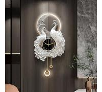 3D LED Wall Decor, Wall Mounted Art, Silent Quartz Clock, Large Peacock Accent Piece for Living Room, Bedroom, Entryway