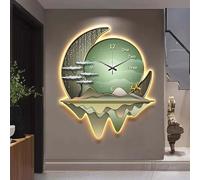 3D LED Wall Lamp, Modern Art Deco Lighting with Minimalist Wall Clock Design, Home Decor for Oriental and Traditional Chinese Style Interiors(E,50 * 41CM)