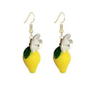 3D Lemon Earrings for Women Charm Lemons Drop Dangle Earrings Cute Statement Fruit Earring Jewelry, Middle, Resin, No Gemstone