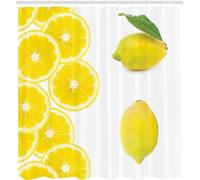 3D Lemon Fruit Shower Curtain Fruit Pattern Shower Curtains Mould Proof Resistant Waterproof Polyester Fabric Bathroom Curtains 240 x 200 cm Bath Curtain for Wet Rooms D-264