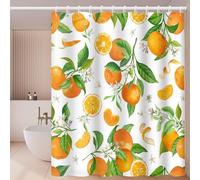3D Lemon Fruit Shower Curtain Fruit Pattern Shower Curtains Mould Proof Resistant Waterproof Polyester Fabric Bathroom Curtains 240 x 200 cm Bath Curtain for Wet Rooms D-168