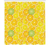 3D Lemon Shower Curtain Fruit Pattern Shower Curtains Mould Proof Resistant Waterproof Polyester Fabric Bathroom Curtains 200 x 200 cm Bath Curtain for Wet Rooms D-439