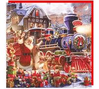 3D Lenticular Holographic Festive Fun Keepsake Single Christmas Card - Made in The UK - Eco-Friendly - Premium Board - 160 x 160mm (Santa Express)