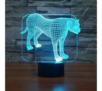 3D Leopard Night Light USB Touch Switch Decor Table Desk Optical Illusion Lamps 7 Color Changing Lights LED Table Lamp Xmas Home Love Brithday Children Kids Decor Toy Gift