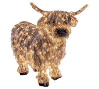 3D Light up Hi.ghland Co.w, Automatic Light Sensing, Resin Material, Illuminated Garden Statue, 3d Outdoor Ornament, Weatherproof Lawn Accent, For Yard Porch Farmhouse Display