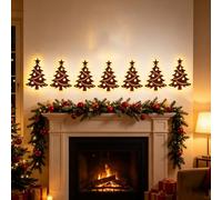3D Light-Up Wooden Reindeer Christmas Decor, LED Wall Decorations, Warm Ba