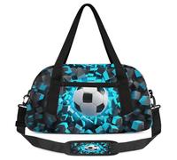 3D Light Wall Football Kids Overnight Duffle Bags Boys Girls Teen Football Pattern Sports Gym Bag for Weekender Travel Gymnastics Dance Ballet