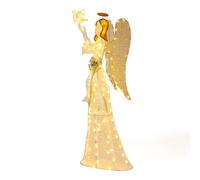 3D Lighted Angel Christmas Decoration 5.5 FT Halo Angel w/ Pigeon COSTWAY Gold One Size