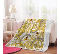 3D Lion Throw Blanket 130x150cm Microfiber Fleece Ultra Soft Cozy Plush Warm Retro Flowers Sherpa Blanket All Season for Home Couch Bed Chair Travel（Pattern 18-13）