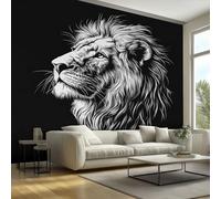 3D Lion Wallpaper, Animal Portrait Wallpaper for Living Room, Bedroom, Non-Woven Decor Wall Paper, Photo Dining Room, Hallway, Lounge, Mural Large 3D Home Decor 450 x 315 cm OTK39