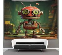 EVMILA 3D Little Robot Print Wall Blanket Home Decoration Bedding Poster Wall Art Tapestry Tapestries Wall Hanging Soft Polyester for Living Room Bedroom Dorm Decor 70cmx100cm