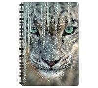 3D LiveLife A5 Notebook - Blue Ice from Deluxebase. Spiral Bound Lined Notebook with 80 Recycled Pages, 3D Snow Leopard Art Notebooks for Work, Gifts and School Supplies, (21 x 14.5 cm).