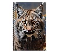 3D LiveLife A5 Notebook - Bobcat from Deluxebase. Spiral Bound Lined Notebook with 80 Recycled Pages, 3D Big Cat Art Notebooks for Work, Gifts and School Supplies, (21 x 14.5 cm).