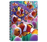 3D LiveLife A5 Notebook - Clown Fish from Deluxebase. Spiral Bound Lined Notebook with 80 Recycled Pages, 3D Clownfish Art Notebooks for Work, Gifts and School Supplies, (21 x 14.5 cm)