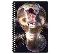 3D LiveLife A5 Notebook - Cobra from Deluxebase. Spiral Bound Lined Notebook with 80 Recycled Pages, 3D Snake Notebooks for Work, Gifts and School Supplies, (21 x 14.5 cm).