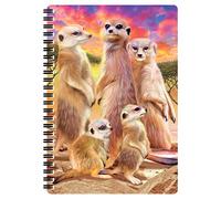 3D LiveLife A5 Notebook - Cool Meerkats from Deluxebase. Spiral Bound Lined Notebook with 80 Recycled Pages, 3D Meerkat Art Notebooks for Work, Gifts and School Supplies, (21 x 14.5 cm)