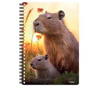 3D LiveLife A5 Notebook - Cute Capybaras from Deluxebase. Spiral Bound Lined Notebook with 80 Recycled Pages, 3D Capybara Art Notebooks for Work, Gifts and School Supplies, (21 x 14.5 cm).