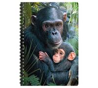 3D LiveLife A5 Notebook - Cute Cuddles from Deluxebase. Spiral Bound Lined Notebook with 80 Recycled Pages, 3D Chimp Art Notebooks for Work, Gifts and School Supplies, (21 x 14.5 cm).
