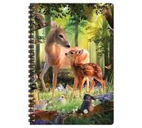 3D LiveLife A5 Notebook - Deer at Dawn from Deluxebase. Spiral Bound Lined Notebook with 80 Recycled Pages, 3D Deer Art Notebooks for Work, Gifts and School Supplies, (21 x 14.5 cm).