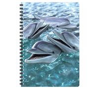 3D LiveLife A5 Notebook - Dolphin Smile from Deluxebase. Spiral Bound Lined Notebook with 80 Recycled Pages, 3D Dolphin Art Notebooks for Work, Gifts and School Supplies, (21 x 14.5 cm).