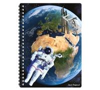 3D LiveLife A5 Notebook - Earth From Space fom Deluxebase. Spiral Bound Lined Notebook with 80 Recycled Pages, 3D Space Art Notebook. A5 Notebook for Superb School or Office Stationery.