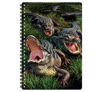 3D LiveLife A5 Notebook - Gator Bog from Deluxebase. Spiral Bound Lined Notebook with 80 Recycled Pages, 3D Alligator Art Notebooks for Work, Gifts and School Supplies, (21 x 14.5 cm)