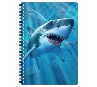 3D LiveLife A5 Notebook - Great White Delight from Deluxebase. Spiral Bound Lined Notebook with 80 Recycled Pages, 3D Shark Art Notebooks for Work, Gifts and School Supplies, (21 x 14.5 cm)