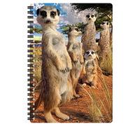 3D LiveLife A5 Notebook - Meerkat Gaze from Deluxebase. Spiral Bound Lined Notebook with 80 Recycled Pages, 3D Meerkat Art Notebooks for Work, Gifts and School Supplies, (21 x 14.5 cm).