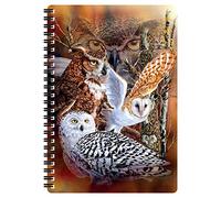 3D LiveLife A5 Notebook - Owl Woods from Deluxebase. Spiral Bound Lined Notebook with 80 Recycled Pages, 3D Owl Art Notebooks for Work, Gifts and School Supplies, (21 x 14.5 cm)