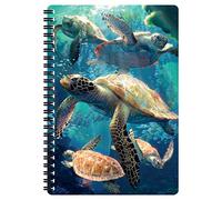 3D LiveLife A5 Notebook - Sea Turtle Swim from Deluxebase. Spiral Bound Lined Notebook with 80 Recycled Pages, 3D Sea Turtle Notebooks for Work, Gifts and School Supplies, (21 x 14.5 cm).