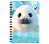 3D LiveLife A5 Notebook - Seal Pup from Deluxebase. Spiral Bound Lined Notebook with 80 Recycled Pages, 3D Seal Notebooks for Work, Gifts and School Supplies, (21 x 14.5 cm).