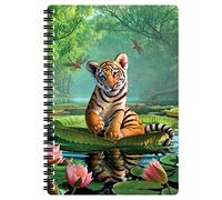 3D LiveLife A5 Notebook - Tiger Lily from Deluxebase. Spiral Bound Lined Notebook with 80 Recycled Pages, 3D Tiger Art Notebooks for Work, Gifts and School Supplies, (21 x 14.5 cm)