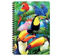 3D LiveLife A5 Notebook - Toucan Paradise from Deluxebase. Spiral Bound Lined Notebook with 80 Recycled Pages, 3D Toucan Art Notebooks for Work, Gifts and School Supplies, (21 x 14.5 cm).