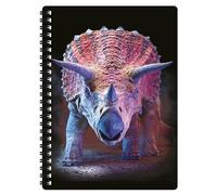 3D LiveLife A5 Notebook - Triceratops from Deluxebase. Spiral Bound Lined Notebook with 80 Recycled Pages, 3D Dinosaur Art Notebooks for Work, Gifts and School Supplies, (21 x 14.5 cm).