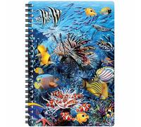 3D LiveLife A5 Notebook - Wonders of the Reef from Deluxebase. Spiral Bound Lined Notebook with 80 Recycled Pages, 3D Sea Life Notebooks for Work, Gifts and School Supplies, (21 x 14.5 cm).