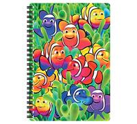 3D LiveLife A5 Plain Recycled Paper Notebook - Cute Clowns from Deluxebase. 80 Page Lenticular 3D Clown Fish Notebook. School or office stationery with artwork licensed from artist Michael Searle