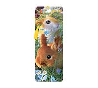 3D LiveLife Bookmark - Bunnies from Deluxebase. Cute Lenticular Rabbit Page Marker. Animal Themed Accessories for Book Lovers. Small Gifts for Men, Women, Writers and Teachers.